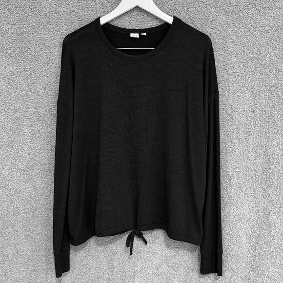 GAP Softspun Tie-Hem Top Black XL - Picture 2 of 8